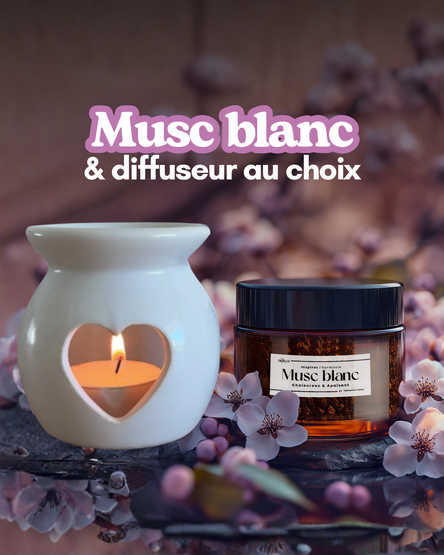 Duo St-Valentin "Douceur" - Musc blanc & Diffuseur