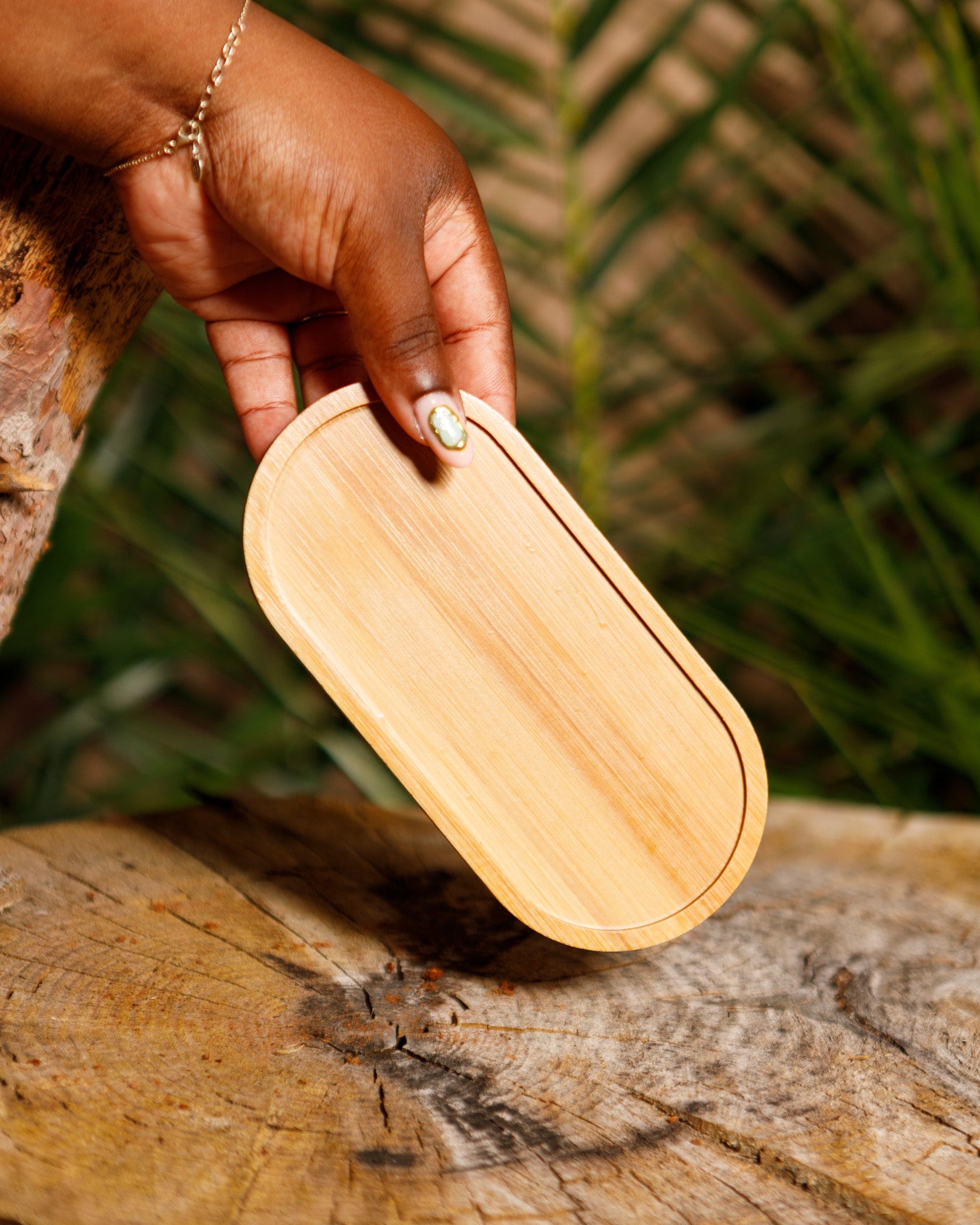 Plateau en bambou naturel 18 cm